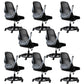 Modern Style Office Chair Adjustable Seat Height with Wheels Black-Black 8 Piece Set Sponge Clearhalo 'furn' 'furn_office_chair' 'Furniture' 'Office Chairs' 'Office Furniture' 'office_chair' 7808974