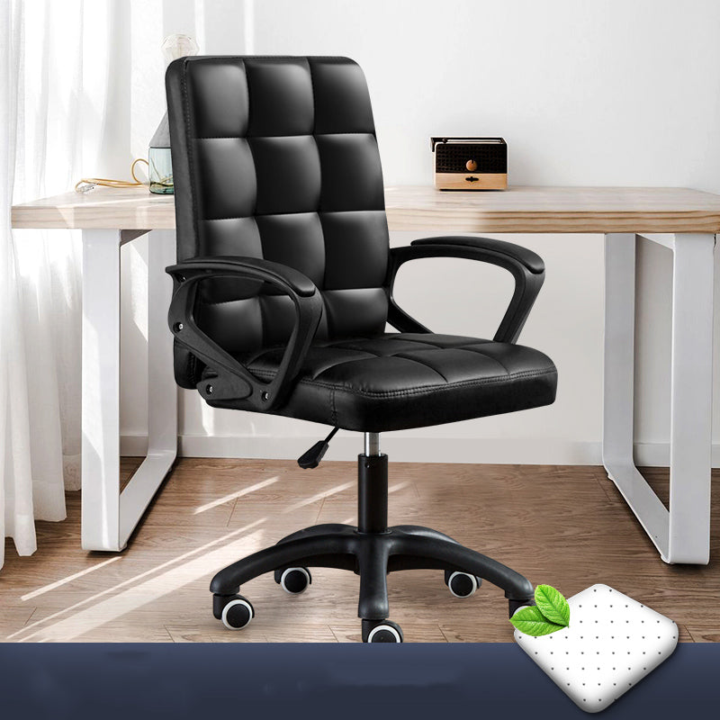 Modern Slide Office Chair Adjustable Seat Height with Wheels Black 1 Piece Sponge Clearhalo 'furn' 'furn_office_chair' 'Furniture' 'Office Chairs' 'Office Furniture' 'office_chair' 7809038