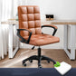 Modern Slide Office Chair Adjustable Seat Height with Wheels Brown 1 Piece Sponge Clearhalo 'furn' 'furn_office_chair' 'Furniture' 'Office Chairs' 'Office Furniture' 'office_chair' 7809050