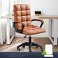 Modern Slide Office Chair Adjustable Seat Height with Wheels Brown 1 Piece Latex Clearhalo 'furn' 'furn_office_chair' 'Furniture' 'Office Chairs' 'Office Furniture' 'office_chair' 7809052