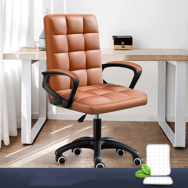 Modern Slide Office Chair Adjustable Seat Height with Wheels Brown 1 Piece Latex Clearhalo 'furn' 'furn_office_chair' 'Furniture' 'Office Chairs' 'Office Furniture' 'office_chair' 7809052