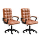 Modern Slide Office Chair Adjustable Seat Height with Wheels Brown 2 Piece Set Clearhalo 'furn' 'furn_office_chair' 'Furniture' 'Office Chairs' 'Office Furniture' 'office_chair' 7809053