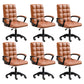 Modern Slide Office Chair Adjustable Seat Height with Wheels Brown 6 Piece Set Clearhalo 'furn' 'furn_office_chair' 'Furniture' 'Office Chairs' 'Office Furniture' 'office_chair' 7809057