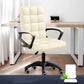 Modern Slide Office Chair Adjustable Seat Height with Wheels Off-White 1 Piece Latex Clearhalo 'furn' 'furn_office_chair' 'Furniture' 'Office Chairs' 'Office Furniture' 'office_chair' 7809066