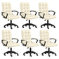 Modern Slide Office Chair Adjustable Seat Height with Wheels Off-White 6 Piece Set Clearhalo 'furn' 'furn_office_chair' 'Furniture' 'Office Chairs' 'Office Furniture' 'office_chair' 7809069