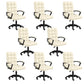 Modern Slide Office Chair Adjustable Seat Height with Wheels Off-White 8 Piece Set Clearhalo 'furn' 'furn_office_chair' 'Furniture' 'Office Chairs' 'Office Furniture' 'office_chair' 7809070