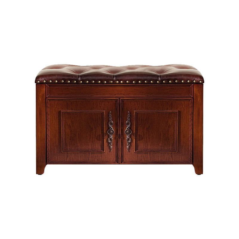 Traditional Entryway Bench Solid Wood Bench with Upholstered , 13.65 Inch Width