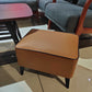 Mid Century Modern Pouf Ottoman Faux Leather Rectangle Ottoman with Chair Legs Orange 1 Piece Clearhalo 'furn' 'furn_ottomans_poufs' 'Furniture' 'Living Room Furniture' 'Ottomans & Poufs' 'ottomans_poufs' 7809531