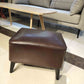 Mid Century Modern Pouf Ottoman Faux Leather Rectangle Ottoman with Chair Legs Brown 1 Piece Clearhalo 'furn' 'furn_ottomans_poufs' 'Furniture' 'Living Room Furniture' 'Ottomans & Poufs' 'ottomans_poufs' 7809537
