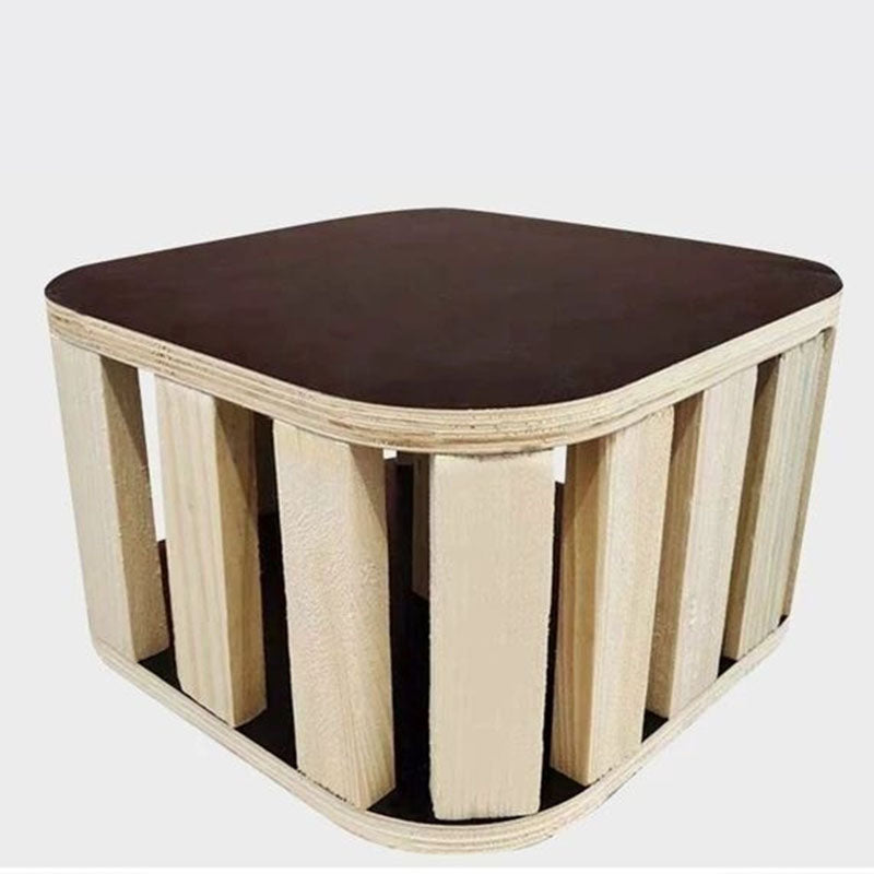 Mid Century Modern Pouf Ottoman Faux Leather Rectangle Ottoman with Chair Legs Clearhalo 'furn' 'furn_ottomans_poufs' 'Furniture' 'Living Room Furniture' 'Ottomans & Poufs' 'ottomans_poufs' 7809542
