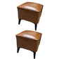 Mid Century Modern Pouf Ottoman Faux Leather Rectangle Ottoman with Chair Legs Tan 2 Piece Set Clearhalo 'furn' 'furn_ottomans_poufs' 'Furniture' 'Living Room Furniture' 'Ottomans & Poufs' 'ottomans_poufs' 7809543