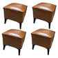 Mid Century Modern Pouf Ottoman Faux Leather Rectangle Ottoman with Chair Legs Tan 4 Piece Set Clearhalo 'furn' 'furn_ottomans_poufs' 'Furniture' 'Living Room Furniture' 'Ottomans & Poufs' 'ottomans_poufs' 7809544