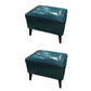 Mid Century Modern Pouf Ottoman Faux Leather Rectangle Ottoman with Chair Legs Dark Green 2 Piece Set Clearhalo 'furn' 'furn_ottomans_poufs' 'Furniture' 'Living Room Furniture' 'Ottomans & Poufs' 'ottomans_poufs' 7809547