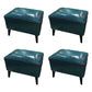 Mid Century Modern Pouf Ottoman Faux Leather Rectangle Ottoman with Chair Legs Dark Green 4 Piece Set Clearhalo 'furn' 'furn_ottomans_poufs' 'Furniture' 'Living Room Furniture' 'Ottomans & Poufs' 'ottomans_poufs' 7809548