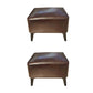 Mid Century Modern Pouf Ottoman Faux Leather Rectangle Ottoman with Chair Legs Brown 2 Piece Set Clearhalo 'furn' 'furn_ottomans_poufs' 'Furniture' 'Living Room Furniture' 'Ottomans & Poufs' 'ottomans_poufs' 7809549