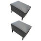 Mid Century Modern Pouf Ottoman Faux Leather Rectangle Ottoman with Chair Legs Blue Gray 2 Piece Set Clearhalo 'furn' 'furn_ottomans_poufs' 'Furniture' 'Living Room Furniture' 'Ottomans & Poufs' 'ottomans_poufs' 7809559