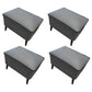 Mid Century Modern Pouf Ottoman Faux Leather Rectangle Ottoman with Chair Legs Blue Gray 4 Piece Set Clearhalo 'furn' 'furn_ottomans_poufs' 'Furniture' 'Living Room Furniture' 'Ottomans & Poufs' 'ottomans_poufs' 7809560