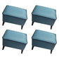 Mid Century Modern Pouf Ottoman Faux Leather Rectangle Ottoman with Chair Legs Blue Green 4 Piece Set Clearhalo 'furn' 'furn_ottomans_poufs' 'Furniture' 'Living Room Furniture' 'Ottomans & Poufs' 'ottomans_poufs' 7809564