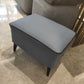 Mid Century Modern Pouf Ottoman Faux Leather Rectangle Ottoman with Chair Legs Blue Gray 1 Piece Clearhalo 'furn' 'furn_ottomans_poufs' 'Furniture' 'Living Room Furniture' 'Ottomans & Poufs' 'ottomans_poufs' 7809566
