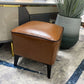 Mid Century Modern Pouf Ottoman Faux Leather Rectangle Ottoman with Chair Legs Tan 1 Piece Clearhalo 'furn' 'furn_ottomans_poufs' 'Furniture' 'Living Room Furniture' 'Ottomans & Poufs' 'ottomans_poufs' 7809567