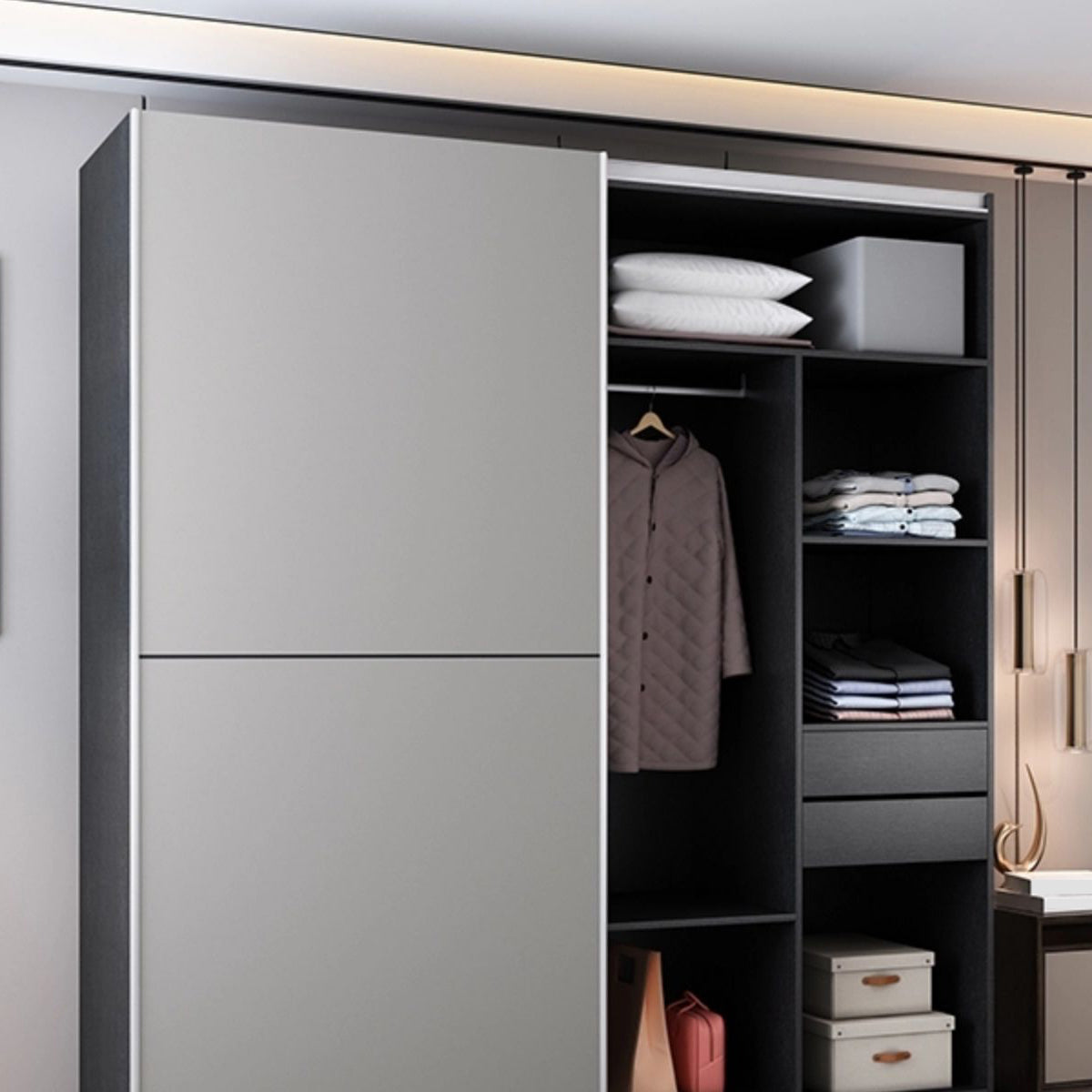 Armario de madera de armarios de armarios contemporáneos con cajón con cajón