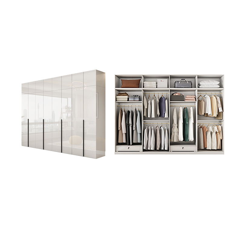 Hinged Wardrobe Armoire with Shelves White Wardrobe Closet for Home