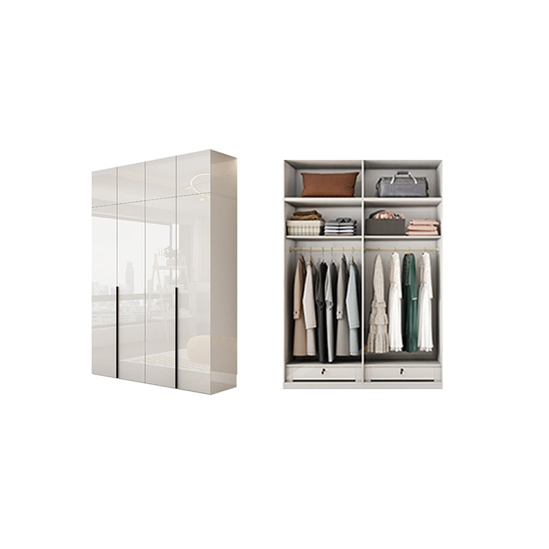 Hinged Wardrobe Armoire with Shelves White Wardrobe Closet for Home