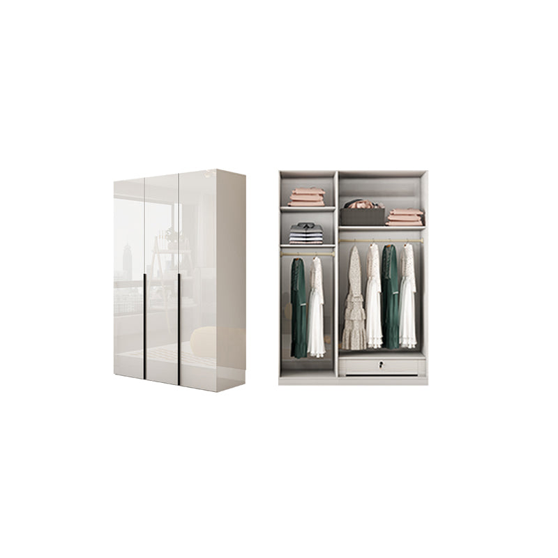 Hinged Wardrobe Armoire with Shelves White Wardrobe Closet for Home