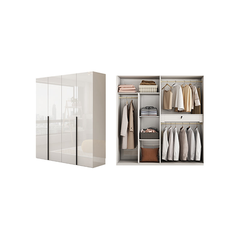 Hinged Wardrobe Armoire with Shelves White Wardrobe Closet for Home