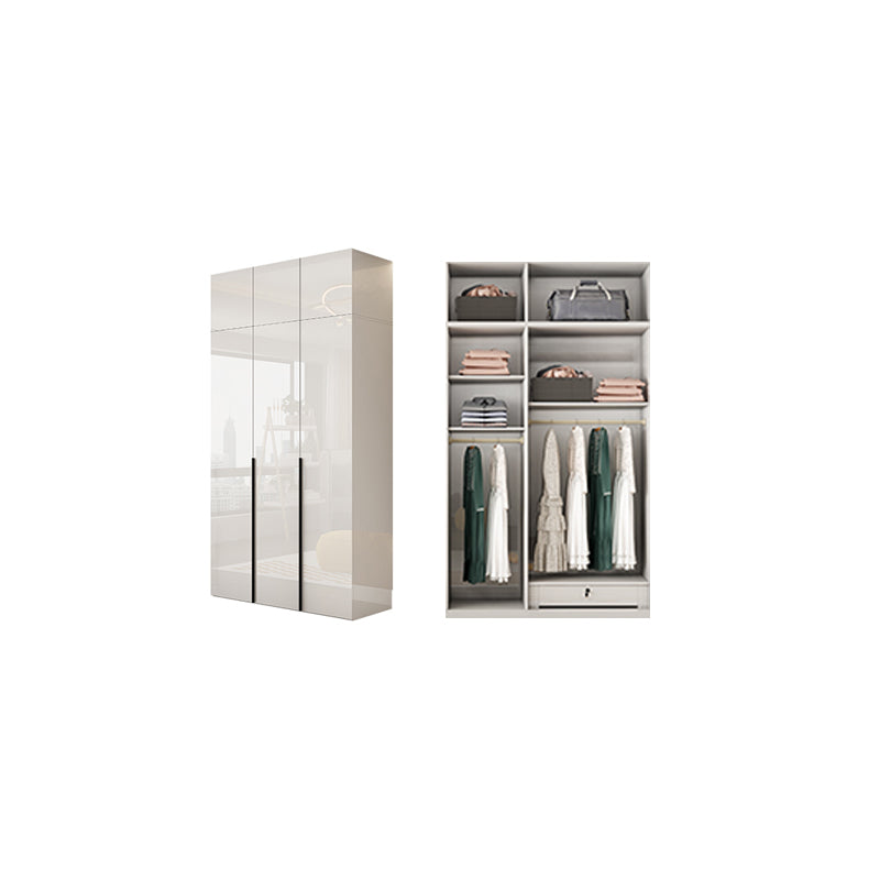 Hinged Wardrobe Armoire with Shelves White Wardrobe Closet for Home