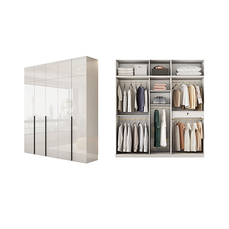 Hinged Wardrobe Armoire with Shelves White Wardrobe Closet for Home