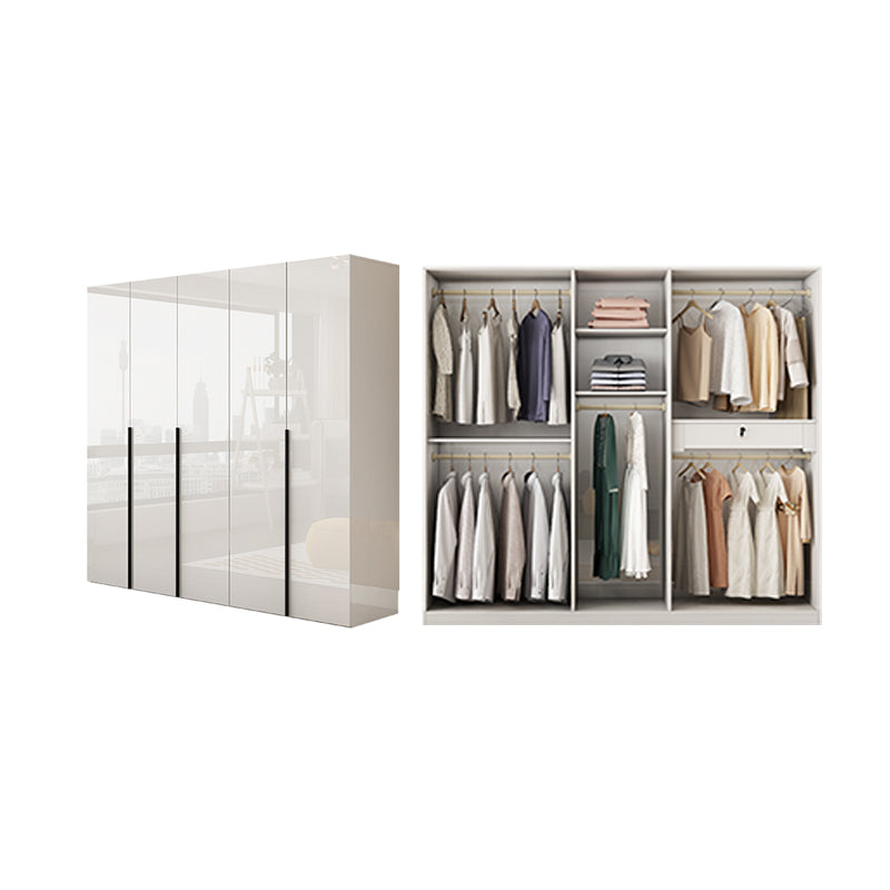 Hinged Wardrobe Armoire with Shelves White Wardrobe Closet for Home
