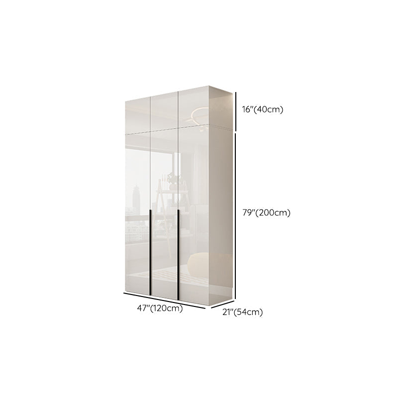 Hinged Wardrobe Armoire with Shelves White Wardrobe Closet for Home