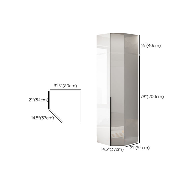 Hinged Wardrobe Armoire with Shelves White Wardrobe Closet for Home