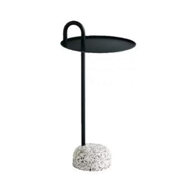 Pedestal Accent Side Table Metal Tray Top Side End Snack Table Black 1 Clearhalo 'Coffee & Accent Tables' 'End & Side Tables' 'end_side_tables' 'furn' 'furn_end_side_tables' 'Furniture' 'Living Room Furniture' 7811781