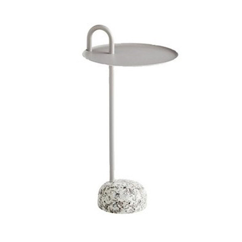 Pedestal Accent Side Table Metal Tray Top Side End Snack Table Grey 1 Clearhalo 'Coffee & Accent Tables' 'End & Side Tables' 'end_side_tables' 'furn' 'furn_end_side_tables' 'Furniture' 'Living Room Furniture' 7811784