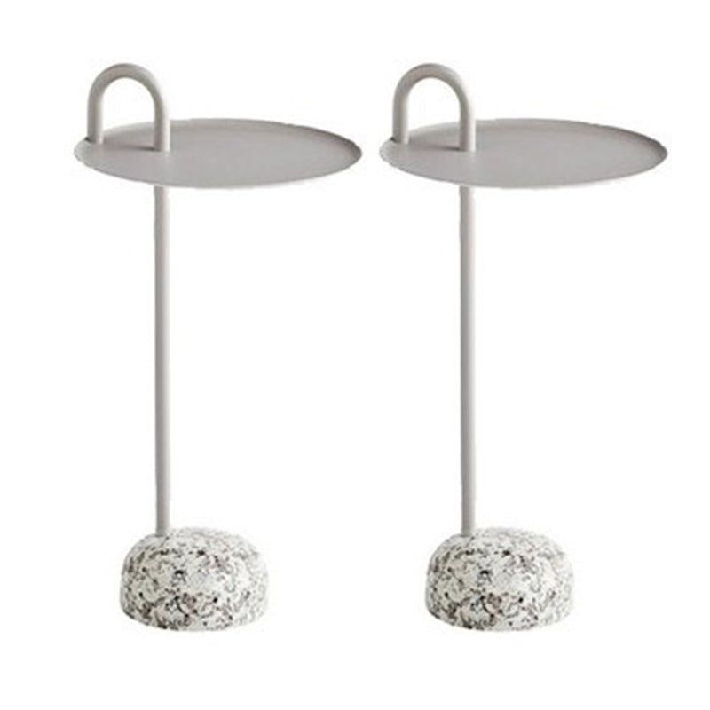 Pedestal Accent Side Table Metal Tray Top Side End Snack Table Grey 2 Clearhalo 'Coffee & Accent Tables' 'End & Side Tables' 'end_side_tables' 'furn' 'furn_end_side_tables' 'Furniture' 'Living Room Furniture' 7811786