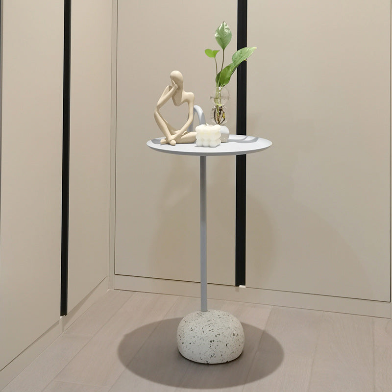 Pedestal Accent Side Table Metal Tray Top Side End Snack Table Clearhalo 'Coffee & Accent Tables' 'End & Side Tables' 'end_side_tables' 'furn' 'furn_end_side_tables' 'Furniture' 'Living Room Furniture' 7811787