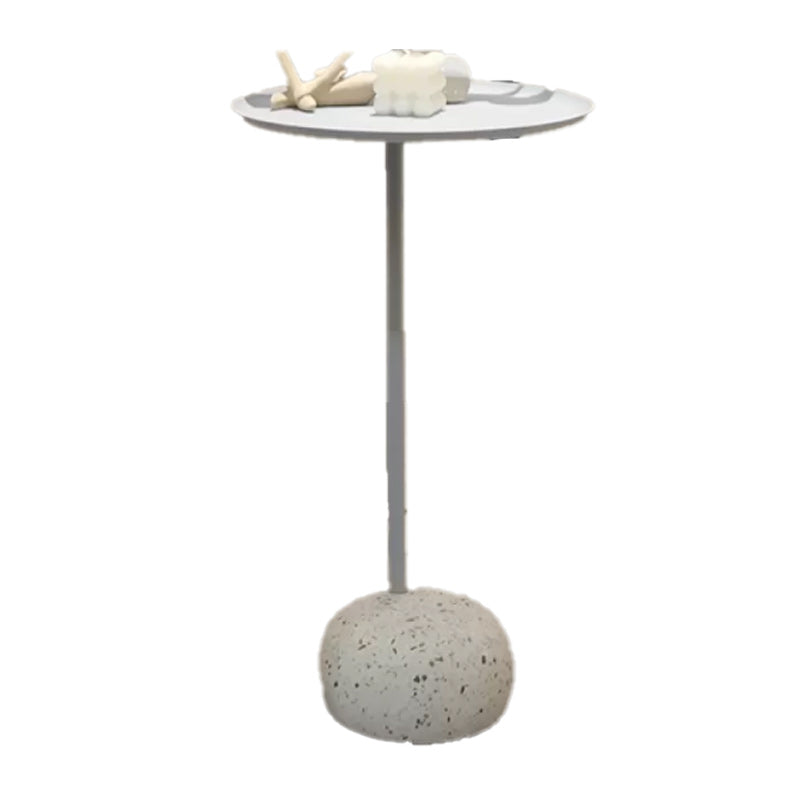Pedestal Accent Side Table Metal Tray Top Side End Snack Table White 1 Clearhalo 'Coffee & Accent Tables' 'End & Side Tables' 'end_side_tables' 'furn' 'furn_end_side_tables' 'Furniture' 'Living Room Furniture' 7811789