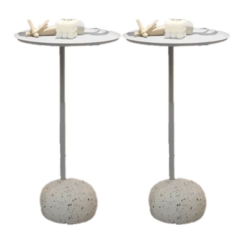 Pedestal Accent Side Table Metal Tray Top Side End Snack Table White 2 Clearhalo 'Coffee & Accent Tables' 'End & Side Tables' 'end_side_tables' 'furn' 'furn_end_side_tables' 'Furniture' 'Living Room Furniture' 7811791