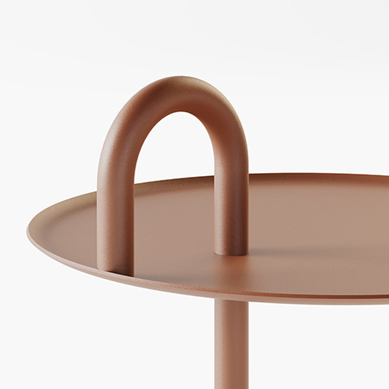 Pedestal Accent Side Table Metal Tray Top Side End Snack Table Clearhalo 'Coffee & Accent Tables' 'End & Side Tables' 'end_side_tables' 'furn' 'furn_end_side_tables' 'Furniture' 'Living Room Furniture' 7811792