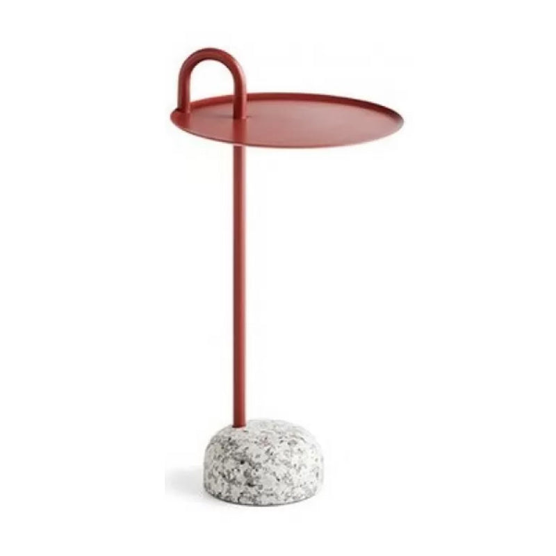 Pedestal Accent Side Table Metal Tray Top Side End Snack Table Red 1 Clearhalo 'Coffee & Accent Tables' 'End & Side Tables' 'end_side_tables' 'furn' 'furn_end_side_tables' 'Furniture' 'Living Room Furniture' 7811793