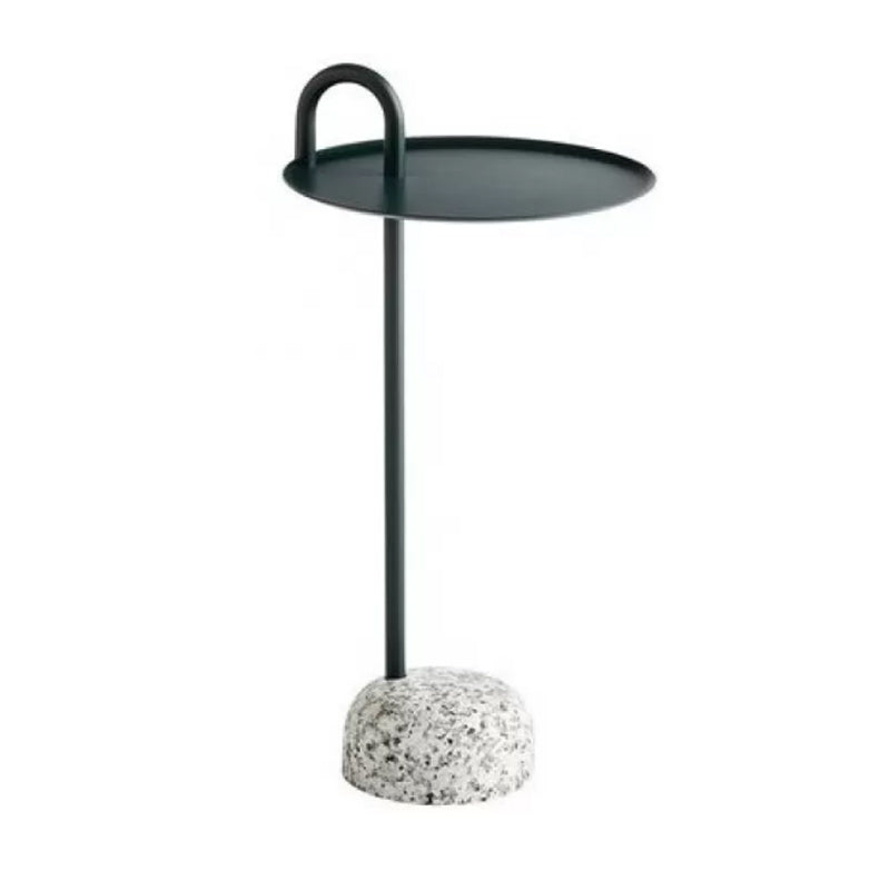 Pedestal Accent Side Table Metal Tray Top Side End Snack Table Blackish Green 1 Clearhalo 'Coffee & Accent Tables' 'End & Side Tables' 'end_side_tables' 'furn' 'furn_end_side_tables' 'Furniture' 'Living Room Furniture' 7811796