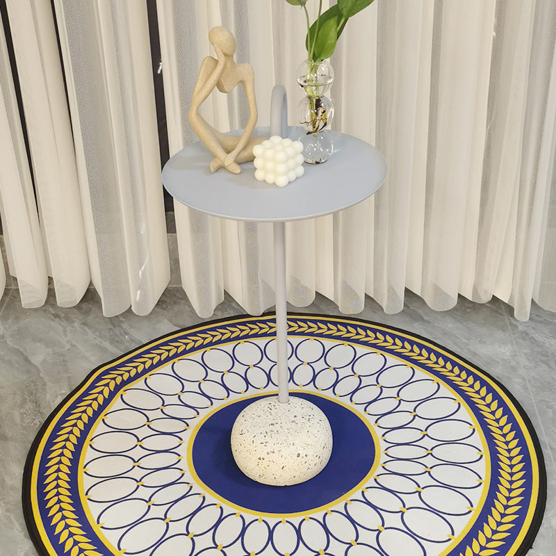 Pedestal Accent Side Table Metal Tray Top Side End Snack Table Clearhalo 'Coffee & Accent Tables' 'End & Side Tables' 'end_side_tables' 'furn' 'furn_end_side_tables' 'Furniture' 'Living Room Furniture' 7811799