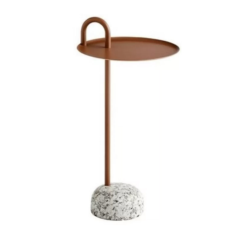 Pedestal Accent Side Table Metal Tray Top Side End Snack Table Orange 1 Clearhalo 'Coffee & Accent Tables' 'End & Side Tables' 'end_side_tables' 'furn' 'furn_end_side_tables' 'Furniture' 'Living Room Furniture' 7811800