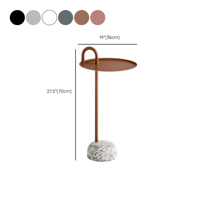 Pedestal Accent Side Table Metal Tray Top Side End Snack Table Clearhalo 'Coffee & Accent Tables' 'End & Side Tables' 'end_side_tables' 'furn' 'furn_end_side_tables' 'Furniture' 'Living Room Furniture' 7811802