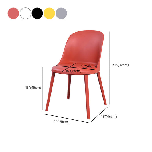 Silla lateral simple moderna silla de comedor de marco de plástico para comedor