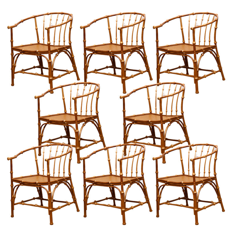 Cane Back Dining Chairs Traditional Slat Back Arm Chair for Dining Room Natural 8 Piece Set Clearhalo 'Dining Chairs' 'Dining Tables & Seating' 'dining_chair' 'furn' 'furn_dining_chair' 'Furniture' 'Kitchen & Dining Furniture' 7811842
