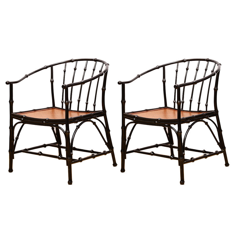 Cane Back Dining Chairs Traditional Slat Back Arm Chair for Dining Room Black 2 Piece Set Clearhalo 'Dining Chairs' 'Dining Tables & Seating' 'dining_chair' 'furn' 'furn_dining_chair' 'Furniture' 'Kitchen & Dining Furniture' 7811846