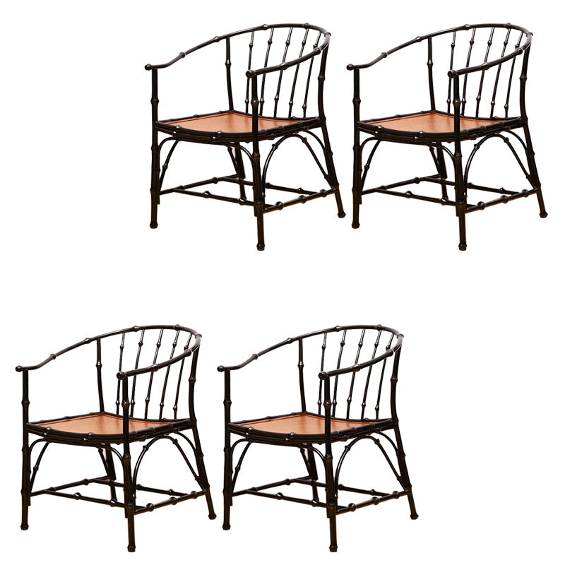 Cane Back Dining Chairs Traditional Slat Back Arm Chair for Dining Room Black 4 Piece Set Clearhalo 'Dining Chairs' 'Dining Tables & Seating' 'dining_chair' 'furn' 'furn_dining_chair' 'Furniture' 'Kitchen & Dining Furniture' 7811849